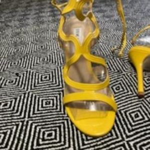 Steve Madden Yellow Strapped Sandal Stilettos Size: 6